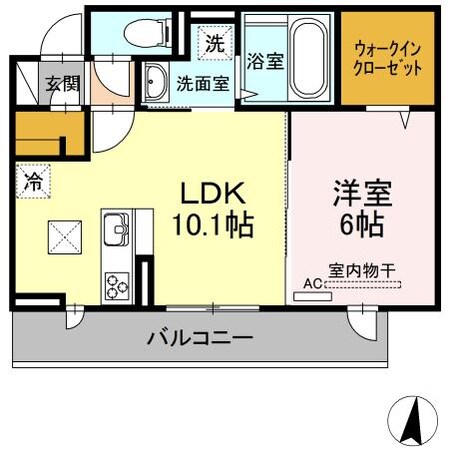 蔵本駅 徒歩18分 1階の物件間取画像